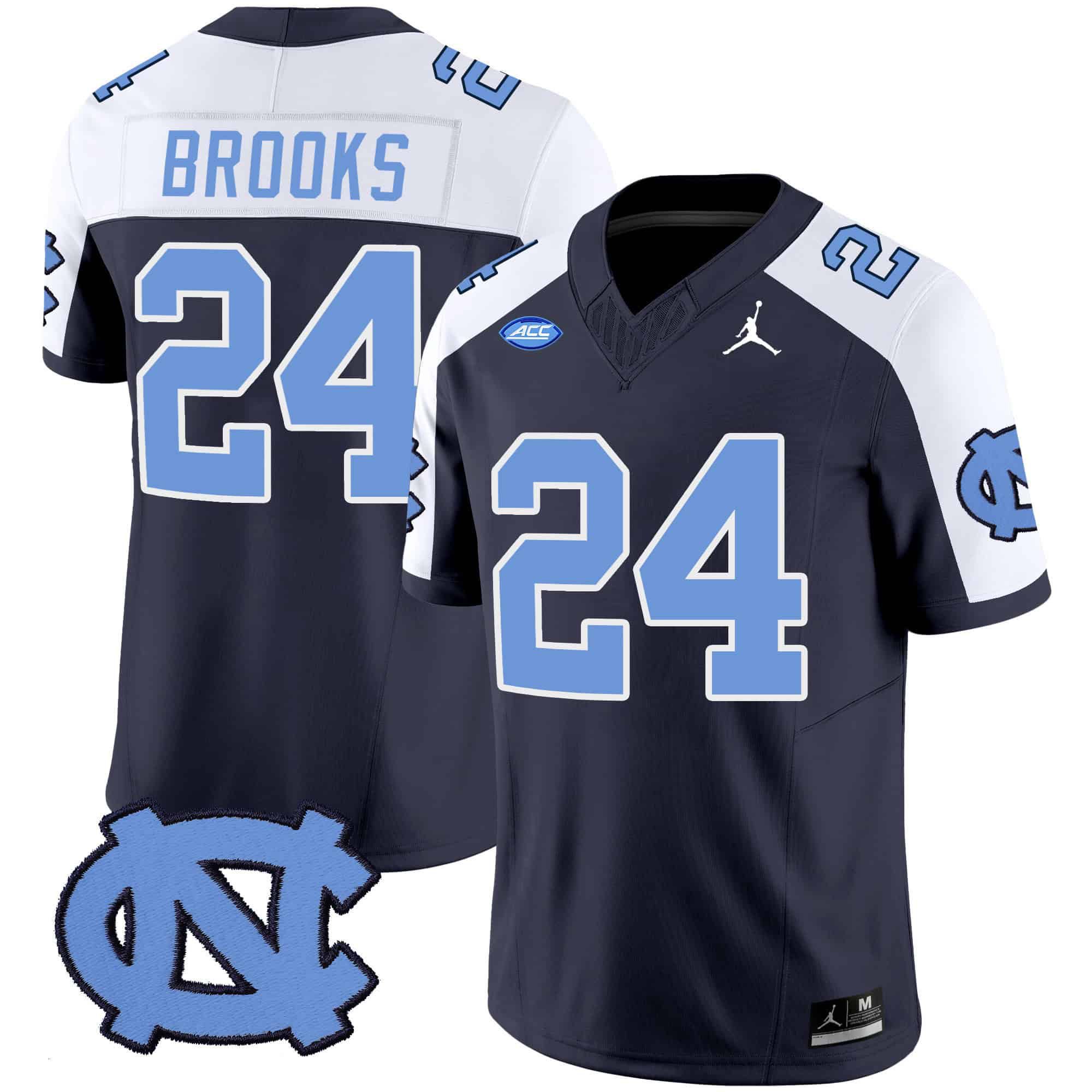 Men North Carolina Tar Heels #24 Brooks Drak Blue 2024 Vapor Limited NCAA Jersey